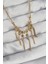 Bfs 316L Çelik Zincir Gold Renk Topçuk Detay Sallantılı Zincir Kolye 1
