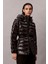 Kadın Belted Lightweight Puffer Mont - Siyah 1