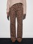 72077 %100 Pamuk Leopar Desenli Wideleg Jean-Camel 5