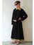 %100 Pamuklu Dokulu Gömlek Etek Takım Siyah 3
