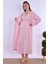 Pembe Sabahlıklı Hamile Lohusa Gecelik Takım 4