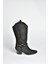 V820320302 Siyah Süet Kalın Topuklu Kadın Çizme 6