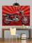 Klasik Kırmızı Motorsiklet Dekoratif Kanvas - Mdf Ahşap Tablo 2