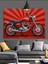 Klasik Kırmızı Motorsiklet Dekoratif Kanvas - Mdf Ahşap Tablo 5