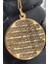 Unisex Gold 925 Ayar Gümüş 24 Ayar Altın Kaplama Ayetel Kürsi Yazılı Madalyon Kolye 1