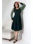 Simli Yuvarlak Yaka Elbise F119 2
