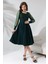 Simli Yuvarlak Yaka Elbise F119 3