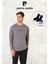 Erkek Giyim %100 Pamuk Uzun Kollu Koyu Gri Pijama Takımı (2 Adet Hediye Çorap) L1.PC.6101.001 1