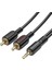 Kablo Aux Audio 3.5mm To Çift Rca Aux Standart Ses Kablosu 3.5mm Kulakık Çıkışlı Tablet Bilgisayar Telefon ve Mp3 Çalar Ile Amfi Bağlantı Kablosu 150CM BL11 4