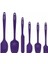 Drongo Dayanıklı Yanmaz Yapışmaz Silikon Spatula Seti 6 Parça Mor 2