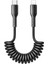 SA38-CL3 Easy-Travel Serisi 30 W Spiral Kablo Tip C Lightning Hızlı Şarj Veri Kablosu, Araç Için, 1,5 M Uzunluk, Siyah 1