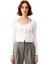 Kadın Düğmeli Bisiklet Yaka Vücuda Oturan Uzun Kollu Örme Üst Kaliteli Şık Rahat Modern Zarif 1