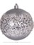 Yılbaşı Topu Beyaz Boncuk ve Halka Desenli 2&apos;li Paket Gümüş 10 Cm. 2