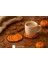 Balkabağı Cadılar Bayramı Tasarımlı Bardak Altlığı – Halloween Sonbahar Temalı Dekoratif (2’li Set) 2