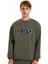 Bisiklet Yaka Baskılı Haki Erkek Sweatshırt J5WM-SWT7305 3