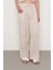 Kadın %100 Keten Cep Detaylı Bol Paça Pantolon 3
