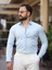 Süper Slim Fit (Dar Kalıp ) Gizli Düğmeli Pamuk Saten Gömlek 2