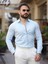 Süper Slim Fit (Dar Kalıp ) Gizli Düğmeli Pamuk Saten Gömlek 4