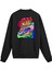 Soyut Çizimli Renkli Karikatür Baskılı Sweatshirt 1