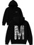 Madrid M Tasarım Baskılı Oversize Siyah Kapüşonlu Sweatshirt 1