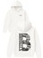 Brooklyn Tasarım Baskılı Oversize Beyaz Kapüşonlu Sweatshirt 1