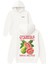 Guavas Tropıcal Sweetness Tasarım Baskılı Oversize Beyaz Kapüşonlu Sweatshirt 1