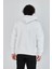 Unisex Tam Fermuarlı Kapşonlu Sweatshirt - Beyaz 4