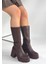 Moki Kahverengi Cilt Topuklu Çizme 3