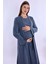 Indigo Sabahlıklı Hamile Lohusa Gecelik Takım 2