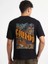 Erkek Baskılı Oversize T-Shirt - Siyah 2