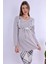 Gri %100 Pamuk Hamile Lohusa Pijama Takımı 1