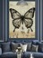 Eski Harita Üzerinde Açık Kelebek Kanatları Dekoratif Kanvas - Mdf Ahşap Tablo 2