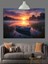 Denizde Tekne Gün Batımı Dekoratif Kanvas - Mdf Ahşap Tablo 1