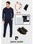 Erkek Giyim Kutulu Çeyizlik Hediyelik Penye Pijama Takımı & Atlet - Boxer & Çorap & Deri Terlik Set 1
