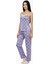 Altı Uzun Ip Askılı Yumuşak Kalp Desenli Mor Pijama Takımı 1