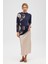 Saori Jakarlı Kadın Uzun Triko Tunik - Indigo Multi 1