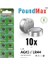 Adet LR44 AG13 A76, G13, L1154, SR44, G13A 1,5 V Poundmax Alkalin Düğme Pil Paketi Cıva Içermeyen, Sızdırmaz, Uzun Raf Ömrü, Oyuncaklar, Ölçüm Cihazları ve Hesap Makineleri Için ile Uyumludur 2