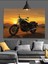Motosiklet Gün Batımı Yolculuk Dekoratif Kanvas - Mdf Ahşap Tablo 3