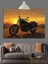 Motosiklet Gün Batımı Yolculuk Dekoratif Kanvas - Mdf Ahşap Tablo 4