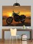 Motosiklet Gün Batımı Yolculuk Dekoratif Kanvas - Mdf Ahşap Tablo 5
