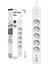 Akım Korumalı Priz, 5&apos;li Priz Soketi, 5x Fiş Soketi, 2x USB Girişi, 2x Type-C Girişi, Dayanıklı Yapı, 2 Metre Kablo Uzunluğu, Aşırı Gerilim Koruyucu Çoğaltıcı (16A/3680W) (Beyaz) 1