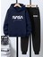 Punıx Kıds Özel Üretim Kapüşonlu Nasa Future Baskılı %100 Pamuk 3 Iplik Kışlık Erkek Çocuk Eşofman Takımı 1