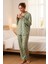 Süet Gömlek Pijama Takımı 7006 Doğa Yeşil 1