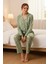 Süet Gömlek Pijama Takımı 7006 Doğa Yeşil 7