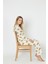 Luxury Soft Ekru Ayıcık Desenli Uzun Kollu Kadın Pijama Takımı – 3041 2