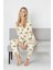Luxury Soft Ekru Ayıcık Desenli Uzun Kollu Kadın Pijama Takımı – 3041 3
