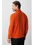 Turuncu Standart Fit Dar Kalıp Yarım Balıkçı Düz Uzun Kollu Triko 5
