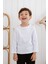 Uzun Kollu ve Pamuklu Beyaz Tişört Erkek Çocuk 1