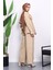 Bej Çıtçıtlı Ceket Pantolonlu Gabardin Takım 4