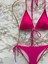 Kadın Likralı Esnek Yandan ve Boyundan Bağlamalı Şık Ipli Üçgen Bikini Takım 3